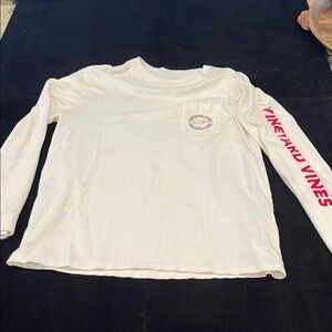 Vineyard Vines White Shirt with red/blue Logos